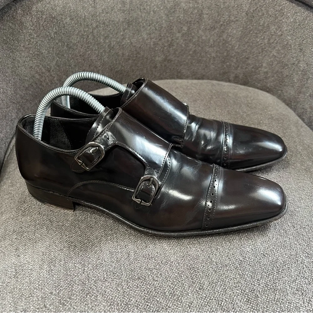 Mezlan monk straps leather loafers size‎ 7